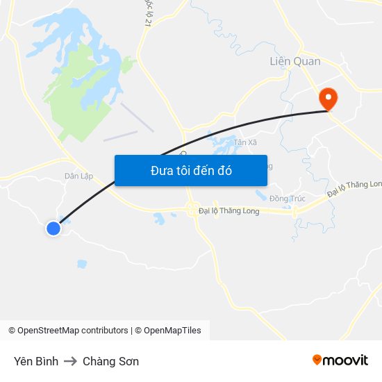 Yên Bình to Chàng Sơn map