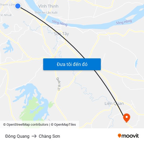 Đông Quang to Chàng Sơn map