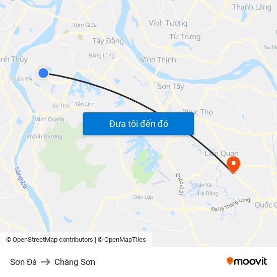 Sơn Đà to Chàng Sơn map