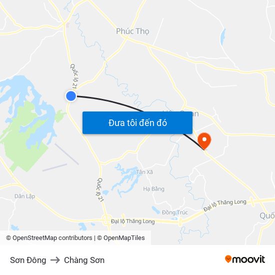 Sơn Đông to Chàng Sơn map