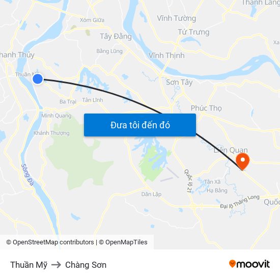 Thuần Mỹ to Chàng Sơn map