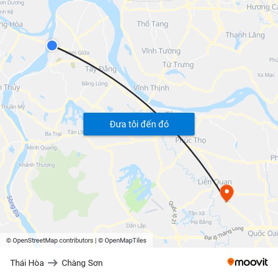 Thái Hòa to Chàng Sơn map