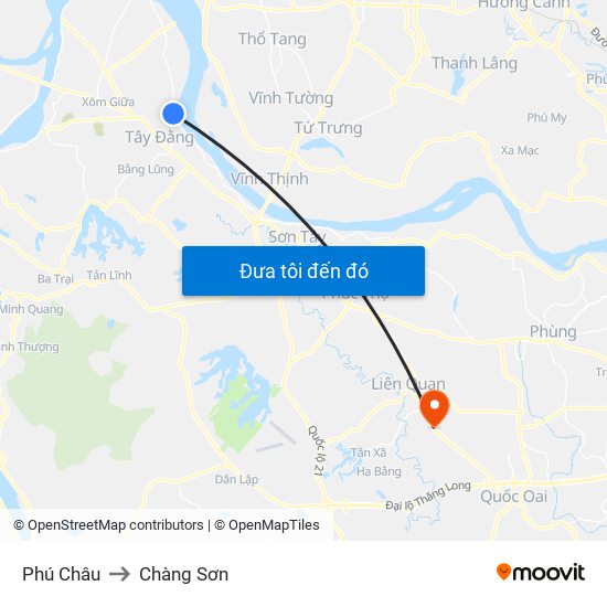 Phú Châu to Chàng Sơn map