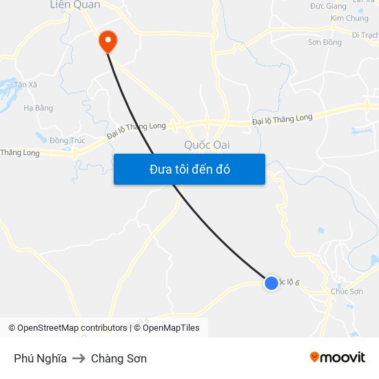 Phú Nghĩa to Chàng Sơn map