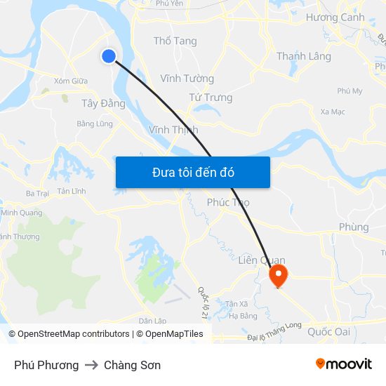 Phú Phương to Chàng Sơn map