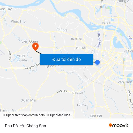 Phú Đô to Chàng Sơn map