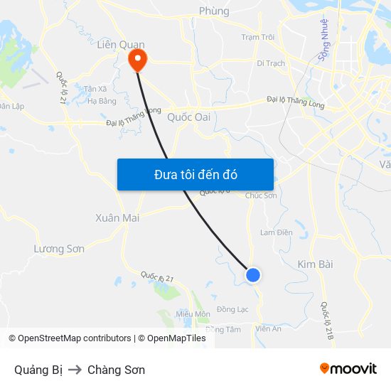 Quảng Bị to Chàng Sơn map