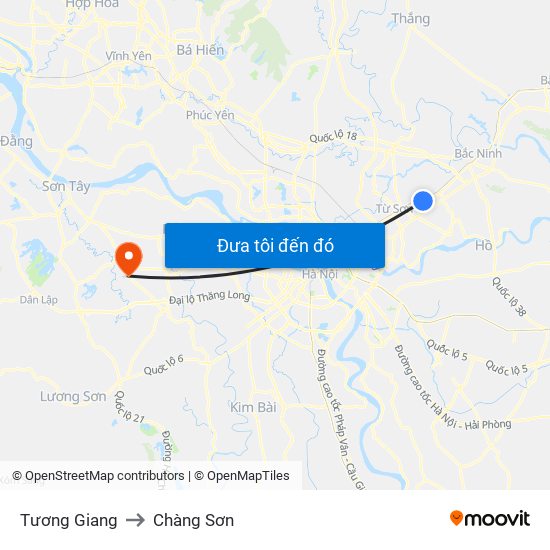 Tương Giang to Chàng Sơn map