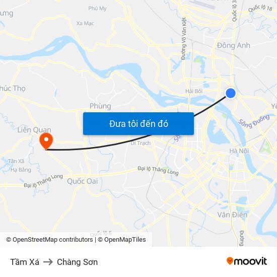 Tầm Xá to Chàng Sơn map