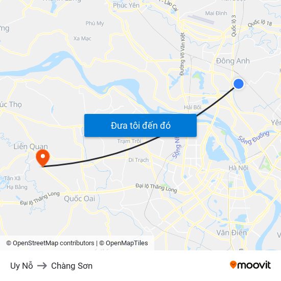Uy Nỗ to Chàng Sơn map