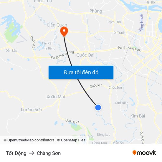 Tốt Động to Chàng Sơn map