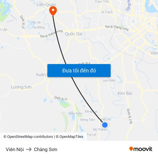 Viên Nội to Chàng Sơn map