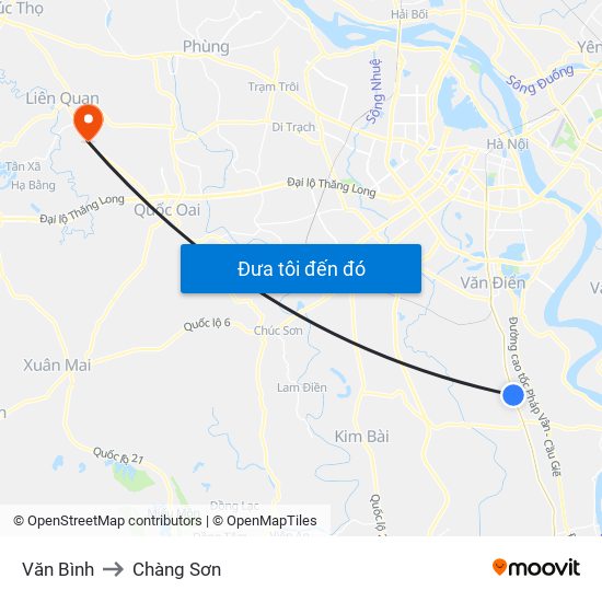 Văn Bình to Chàng Sơn map
