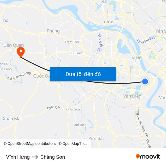 Vĩnh Hưng to Chàng Sơn map