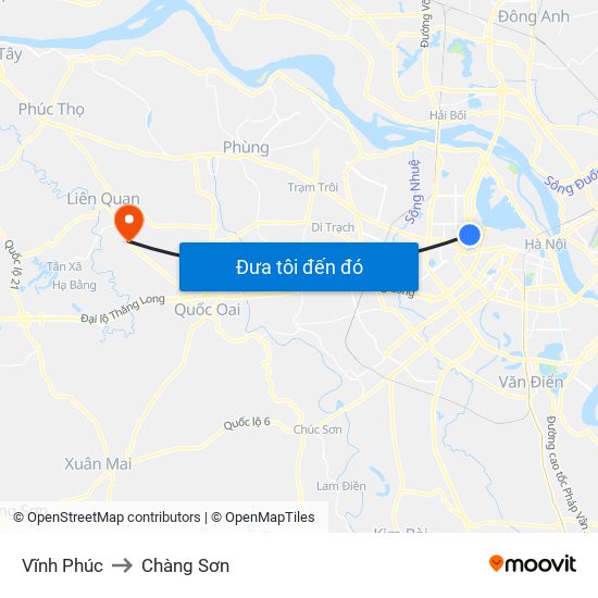 Vĩnh Phúc to Chàng Sơn map