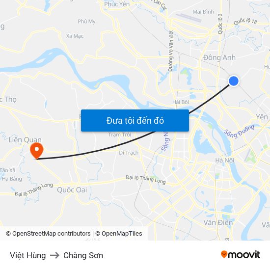 Việt Hùng to Chàng Sơn map