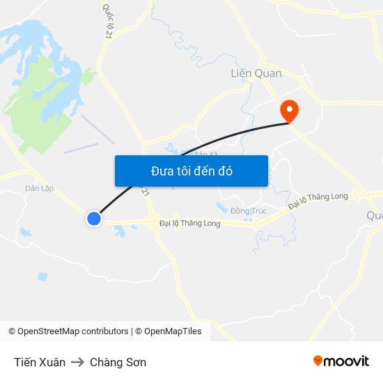 Tiến Xuân to Chàng Sơn map