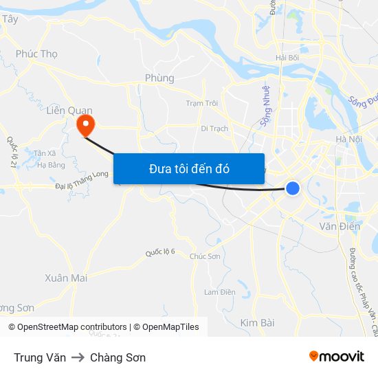 Trung Văn to Chàng Sơn map