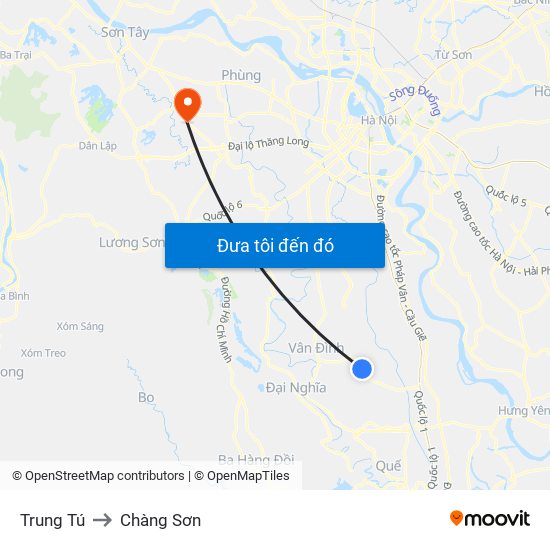 Trung Tú to Chàng Sơn map