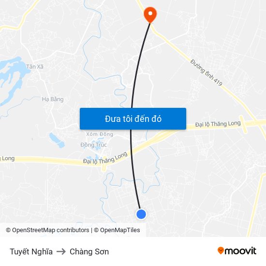 Tuyết Nghĩa to Chàng Sơn map