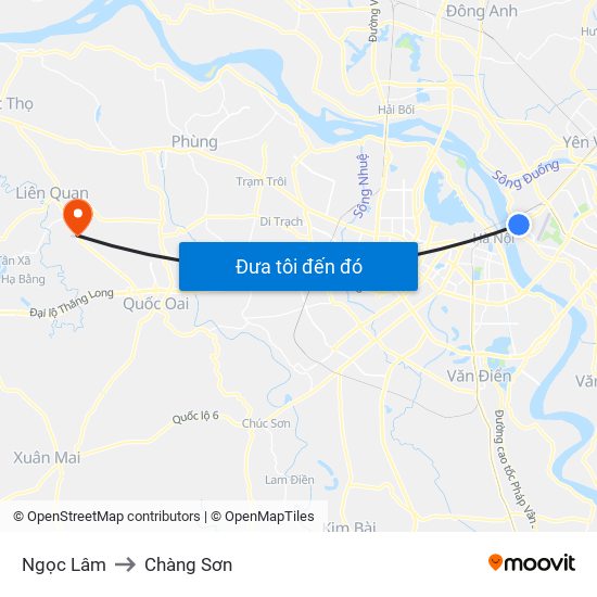 Ngọc Lâm to Chàng Sơn map