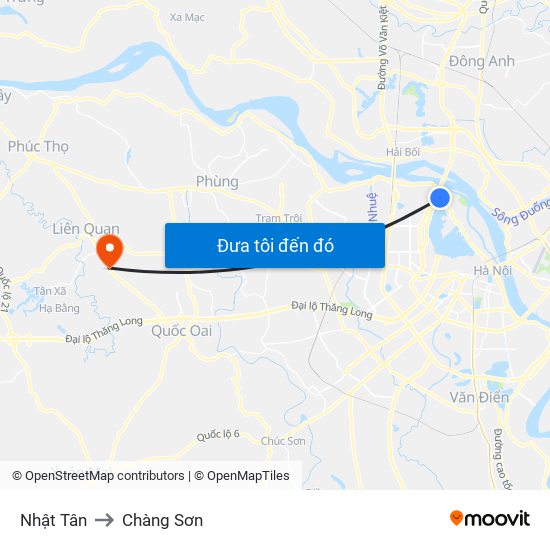 Nhật Tân to Chàng Sơn map