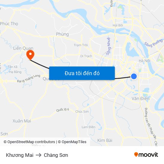 Khương Mai to Chàng Sơn map