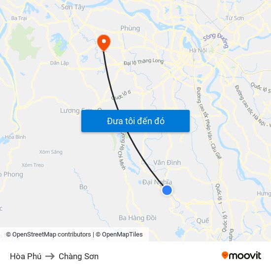 Hòa Phú to Chàng Sơn map