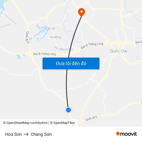 Hòa Sơn to Chàng Sơn map