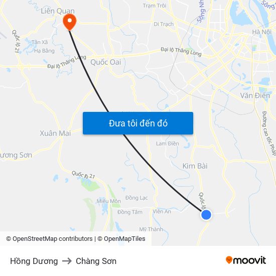 Hồng Dương to Chàng Sơn map