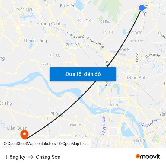 Hồng Kỳ to Chàng Sơn map