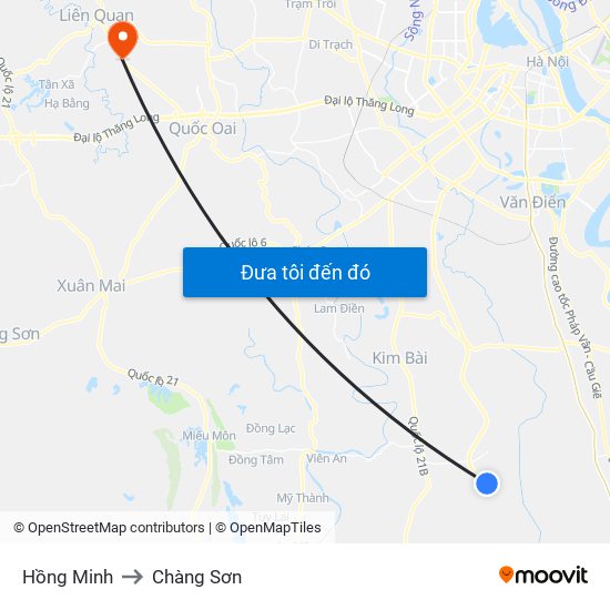 Hồng Minh to Chàng Sơn map