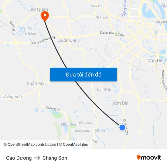 Cao Dương to Chàng Sơn map