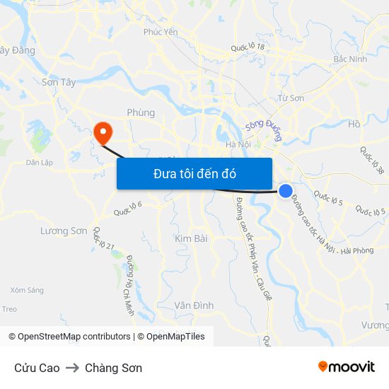 Cửu Cao to Chàng Sơn map