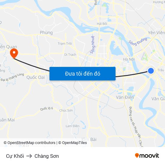 Cự Khối to Chàng Sơn map