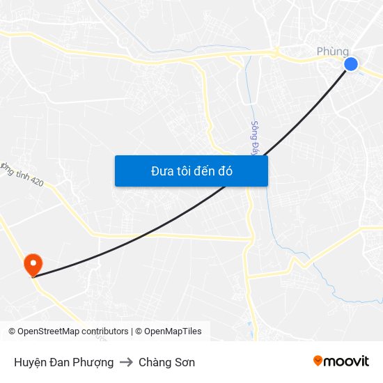 Huyện Đan Phượng to Chàng Sơn map