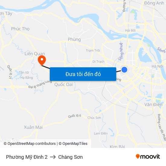 Phường Mỹ Đình 2 to Chàng Sơn map