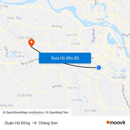 Quận Hà Đông to Chàng Sơn map