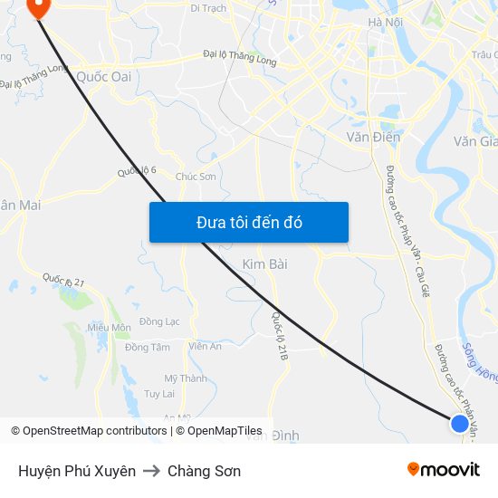 Huyện Phú Xuyên to Chàng Sơn map