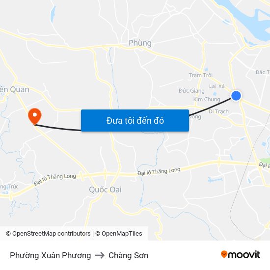 Phường Xuân Phương to Chàng Sơn map