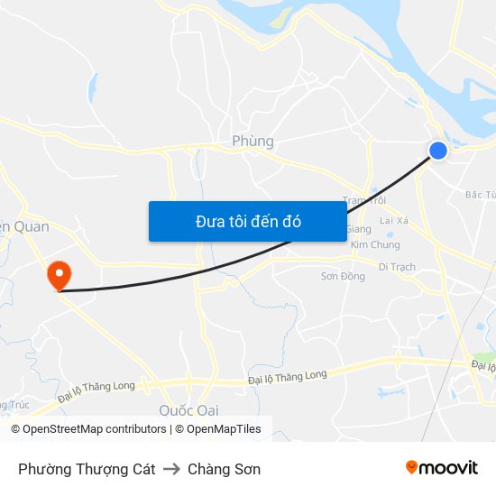 Phường Thượng Cát to Chàng Sơn map