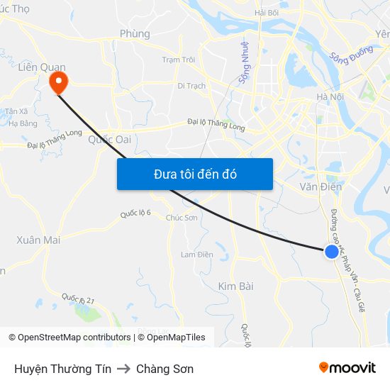 Huyện Thường Tín to Chàng Sơn map