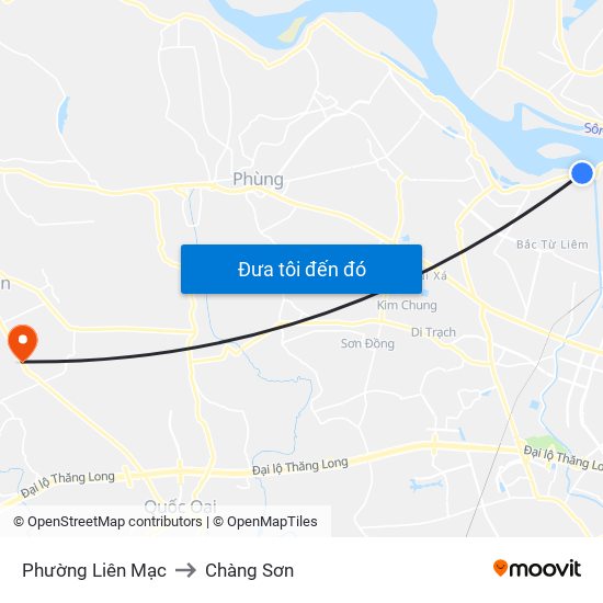 Phường Liên Mạc to Chàng Sơn map