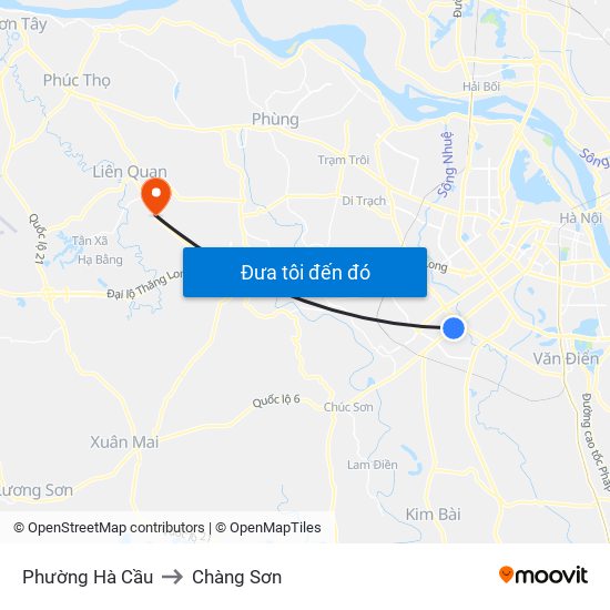 Phường Hà Cầu to Chàng Sơn map