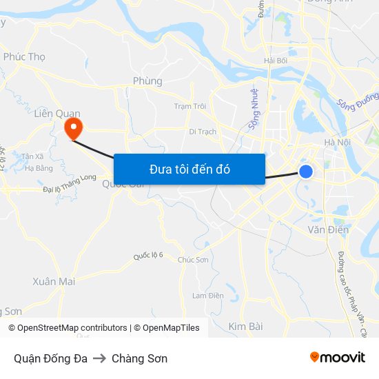 Quận Đống Đa to Chàng Sơn map