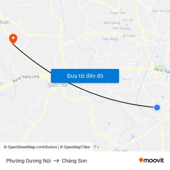 Phường Dương Nội to Chàng Sơn map