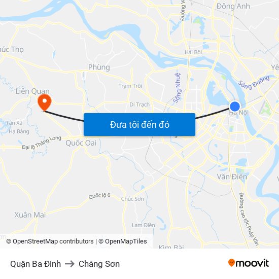 Quận Ba Đình to Chàng Sơn map