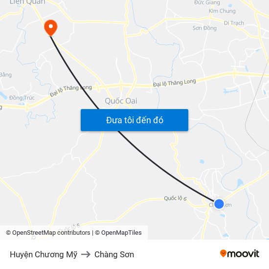 Huyện Chương Mỹ to Chàng Sơn map