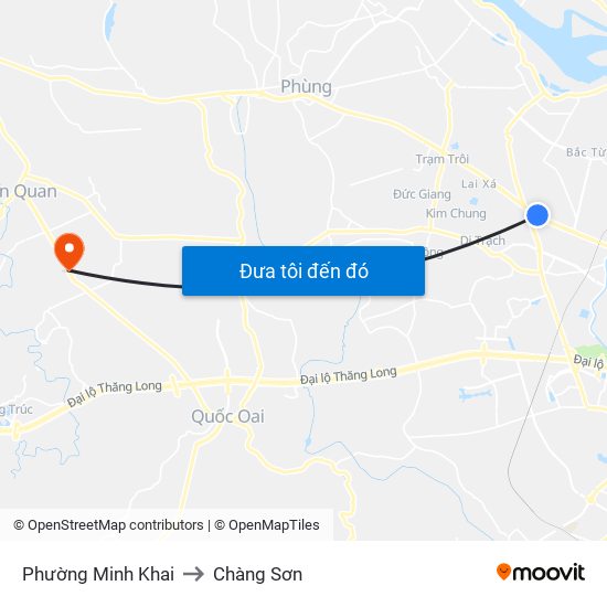 Phường Minh Khai to Chàng Sơn map