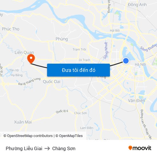 Phường Liễu Giai to Chàng Sơn map